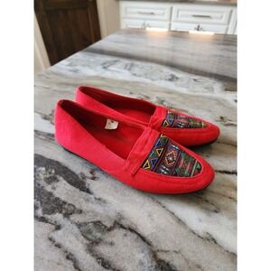 Vintage 90s Y2K NO EXCUSES Womens 6.5‎ Canvas Flat Shoes Boho AZTEC